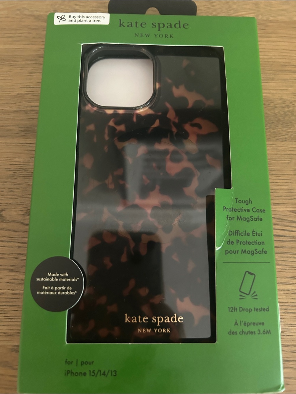 kate spade Leopard Print MagSafe iPhone Case in Brown and Black